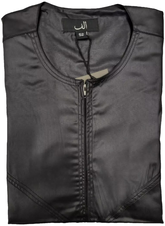 Black Omani Thobe Jubba Long Sleeve