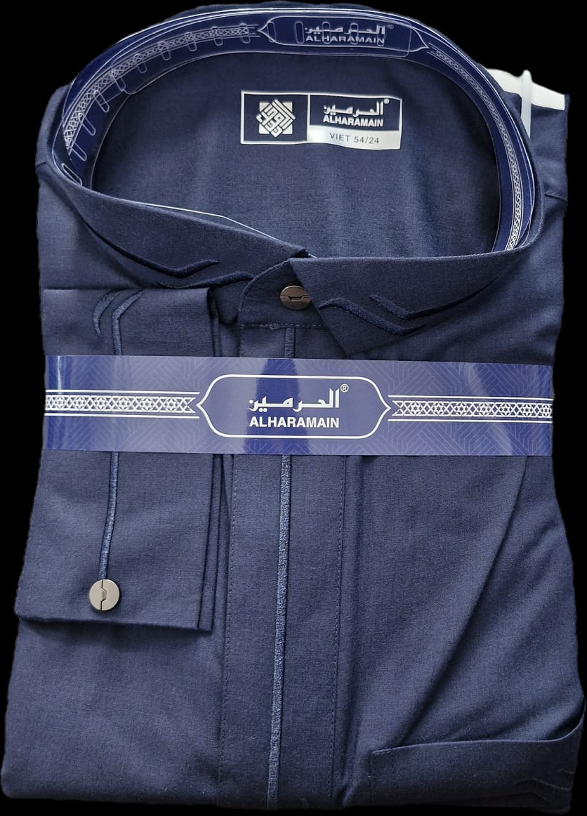 Premium Dark Blue Embroidered Thobe
