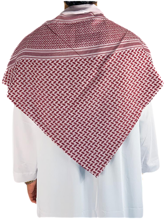 Red Embossed Keffiyeh Shemagh