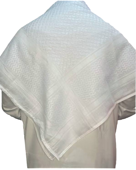 White Embossed Keffiyeh Shemagh